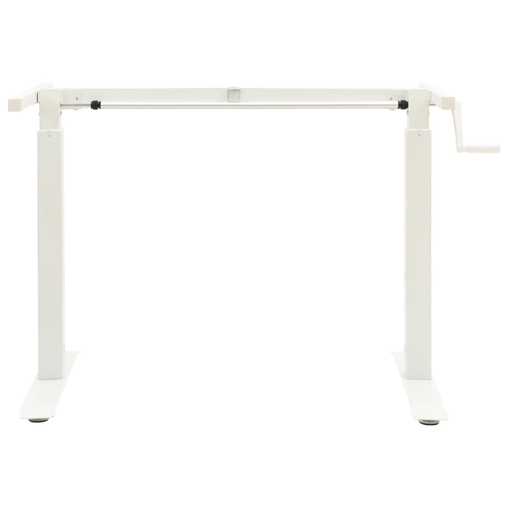 Manual Height Adjustable Standing Desk Frame Hand Crank White - Newstart Furniture