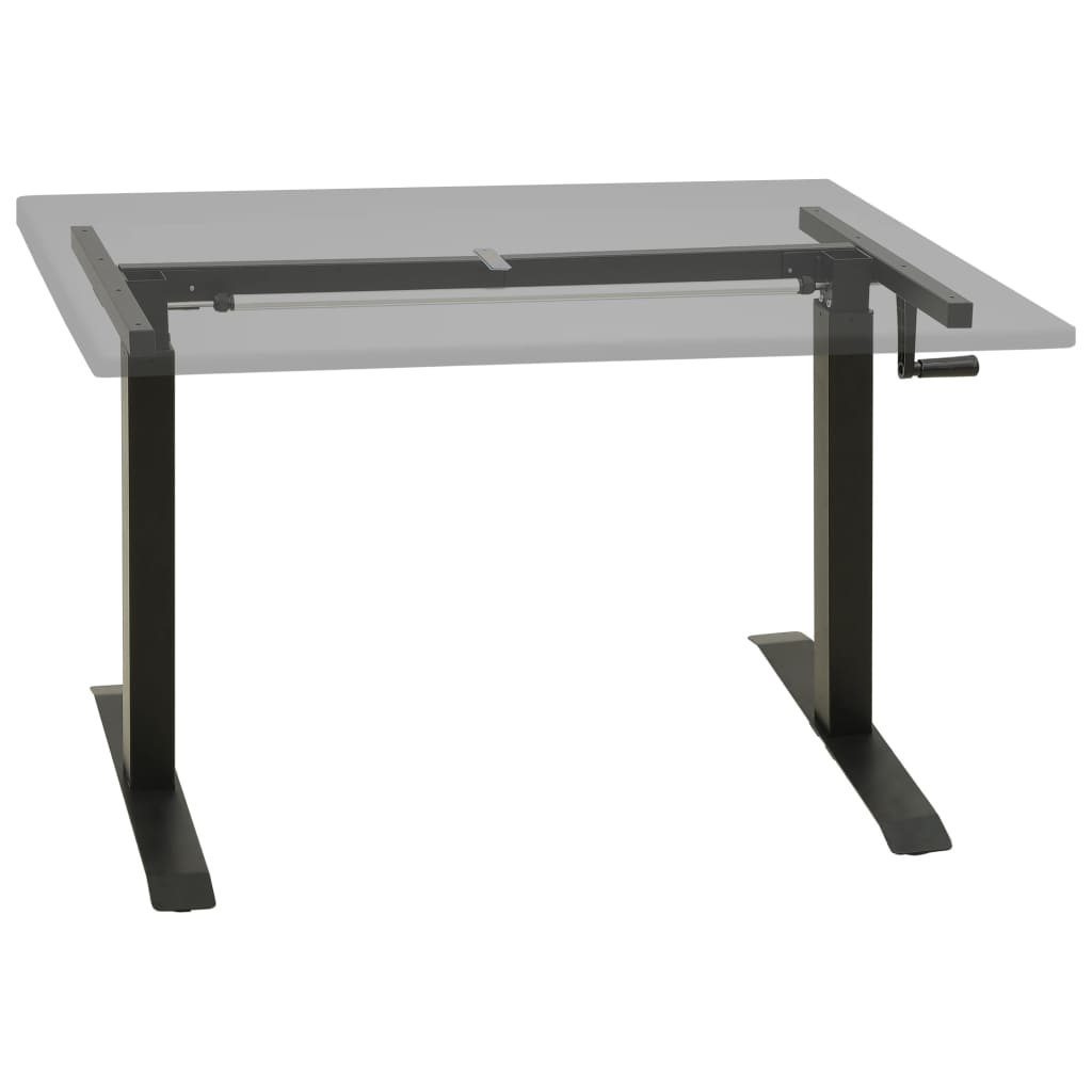 Manual Height Adjustable Standing Desk Frame Hand Crank Black - Newstart Furniture