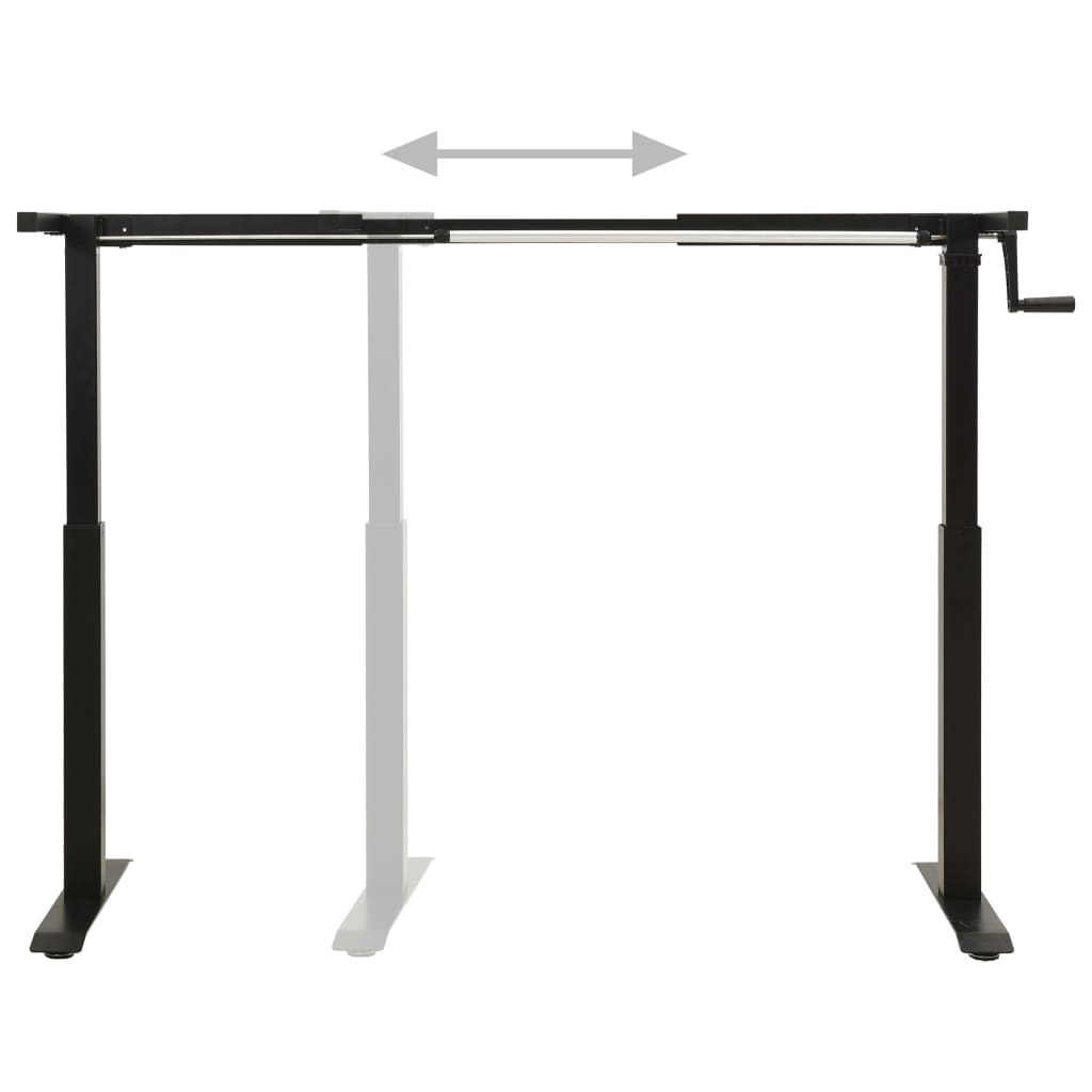 Manual Height Adjustable Standing Desk Frame Hand Crank Black - Newstart Furniture