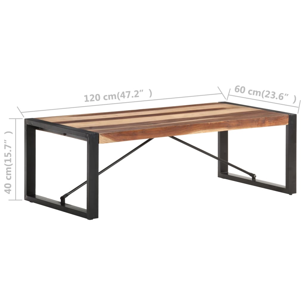 Coffee Table 120x60x40 cm Solid Wood with Sheesham Finish - Newstart Furniture