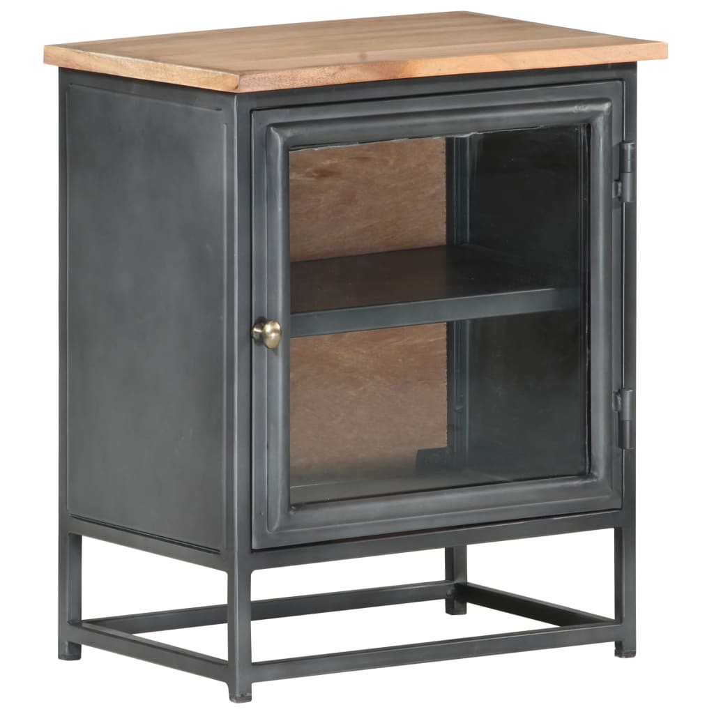 Bedside Cabinet Grey 40x30x50 cm Solid Acacia Wood - Newstart Furniture