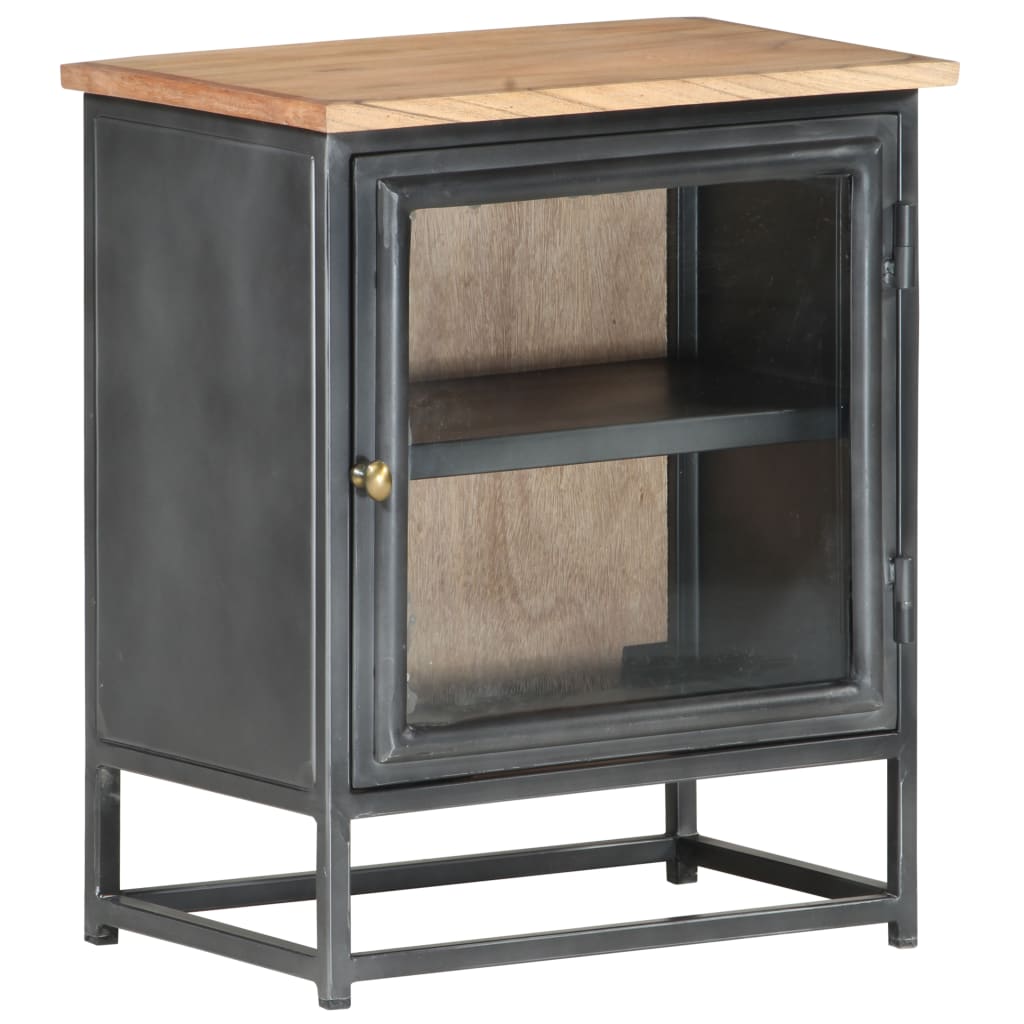 Bedside Cabinet Grey 40x30x50 cm Solid Acacia Wood - Newstart Furniture