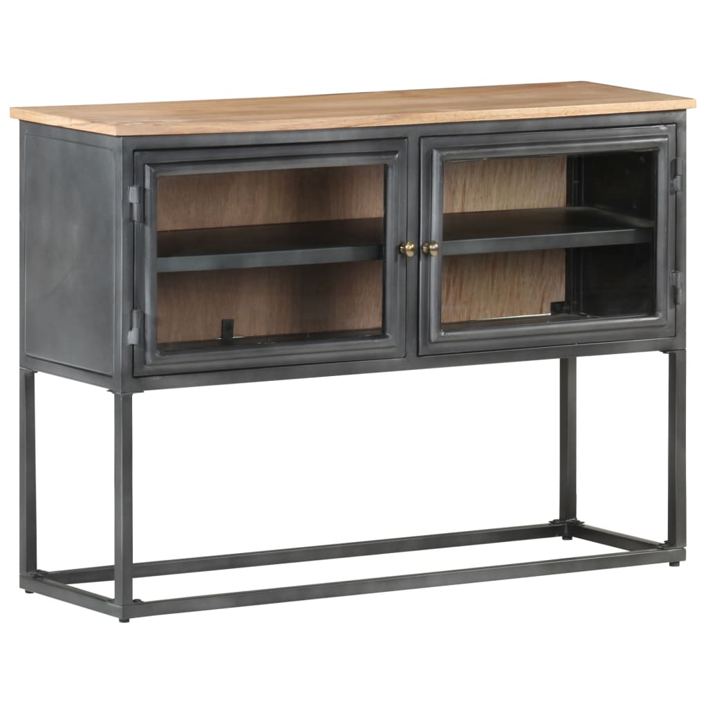 Sideboard Grey 100x30x70 cm Solid Acacia Wood - Newstart Furniture