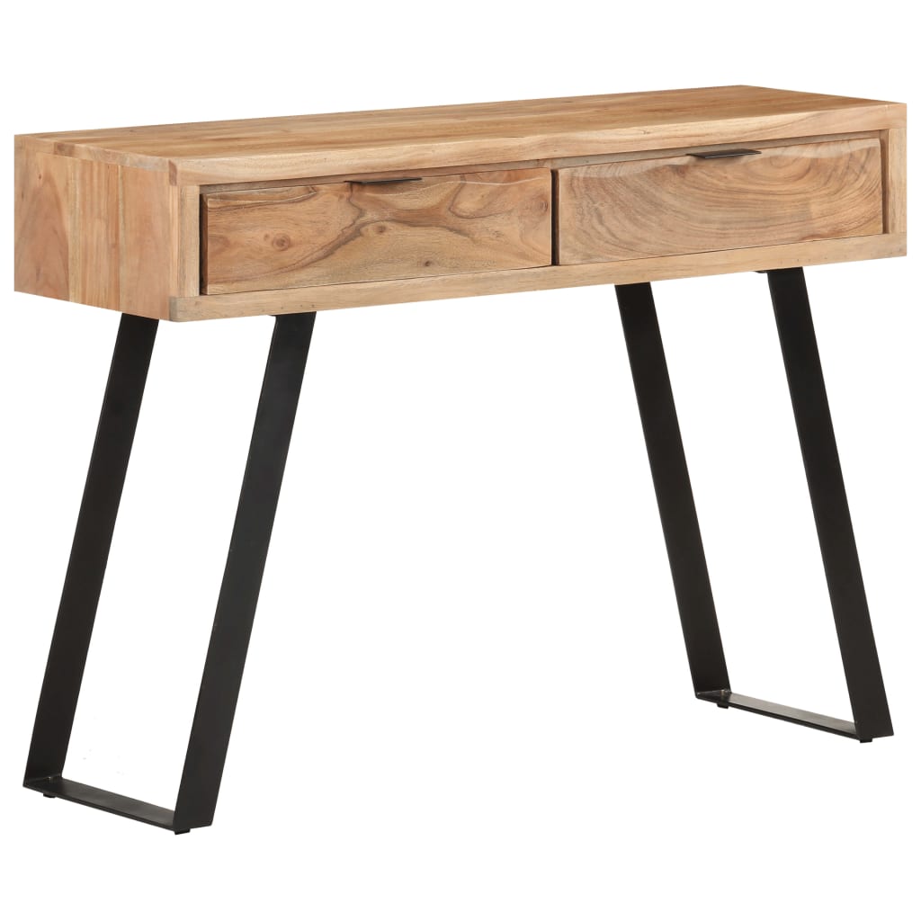 Console Table 100x35x76 cm Solid Acacia Wood with Live Edges - Newstart Furniture