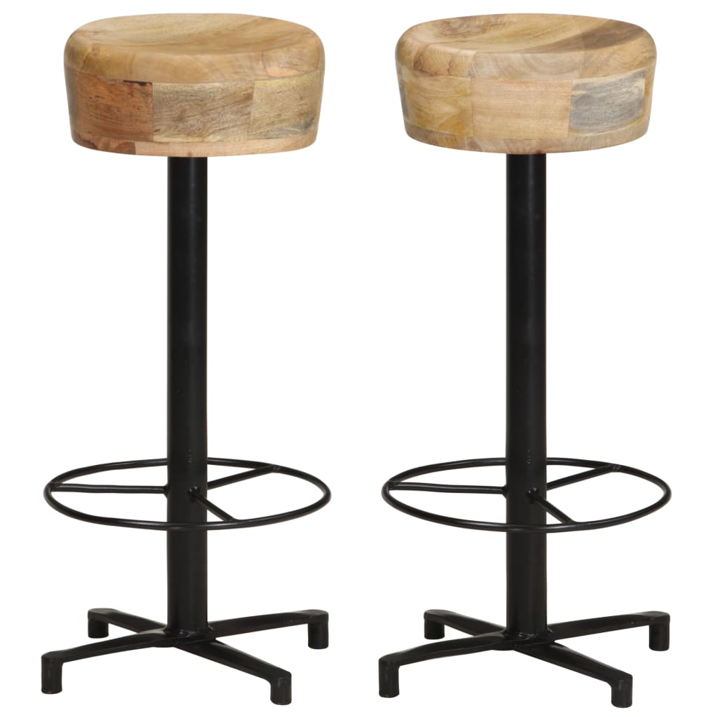 Bar Stools 2 pcs 76 cm Solid Mango Wood - Newstart Furniture