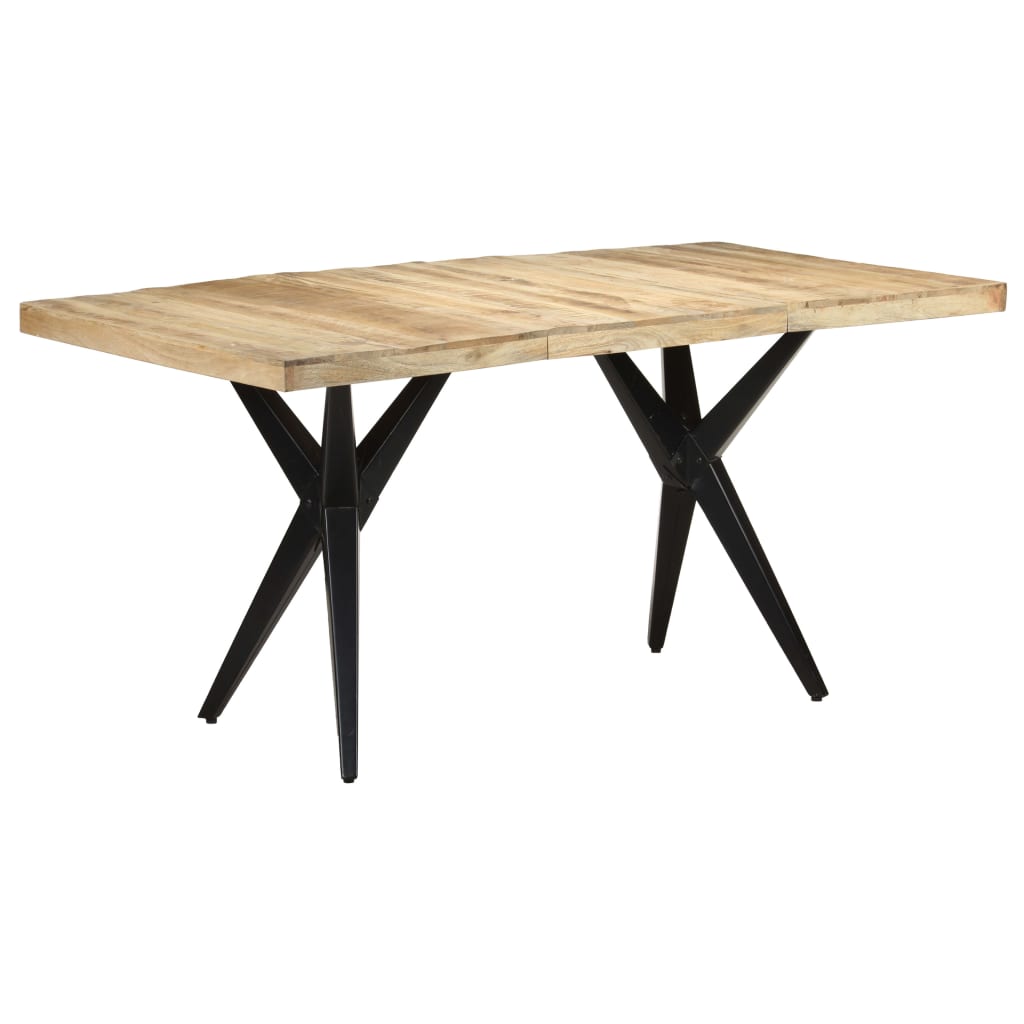 Dining Table 160x80x76 cm Rough Mango Wood - Newstart Furniture