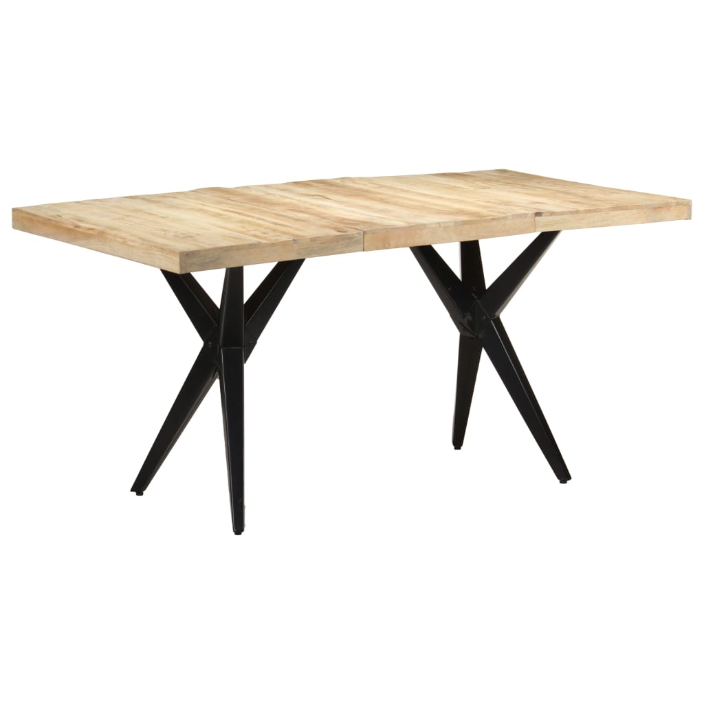 Dining Table 160x80x76 cm Rough Mango Wood - Newstart Furniture