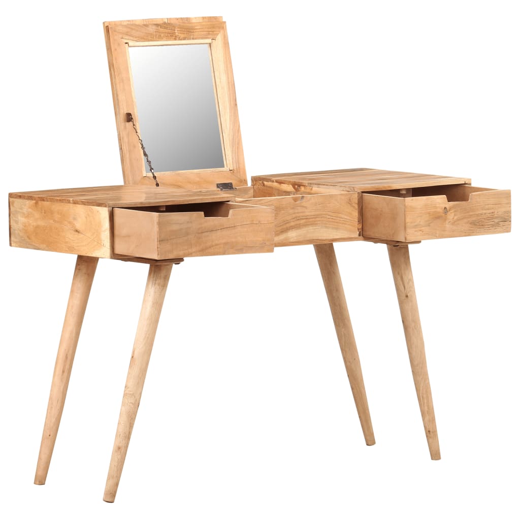 Dressing Table with Mirror 112x45x76 cm Solid Acacia Wood - Newstart Furniture