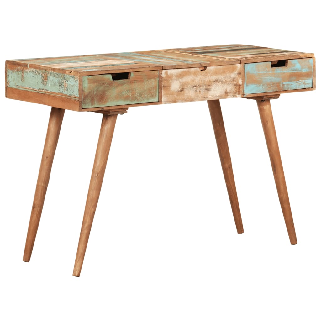 Dressing Table with Mirror 112x45x76 cm Solid Reclaimed Wood - Newstart Furniture