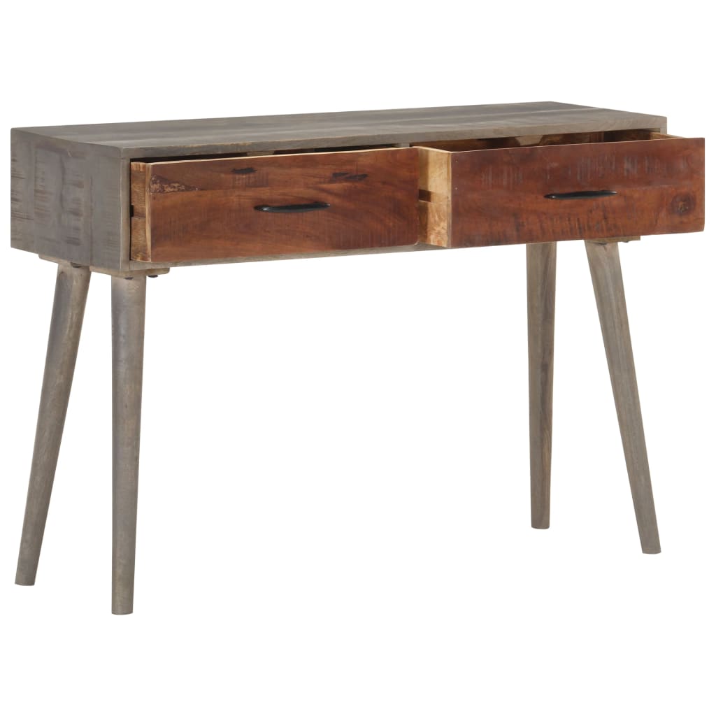 Console Table Grey 110x35x75 cm Solid Rough Mango Wood - Newstart Furniture