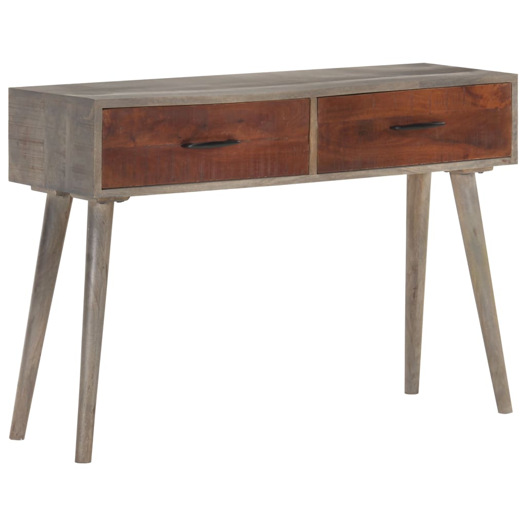 Console Table Grey 110x35x75 cm Solid Rough Mango Wood - Newstart Furniture