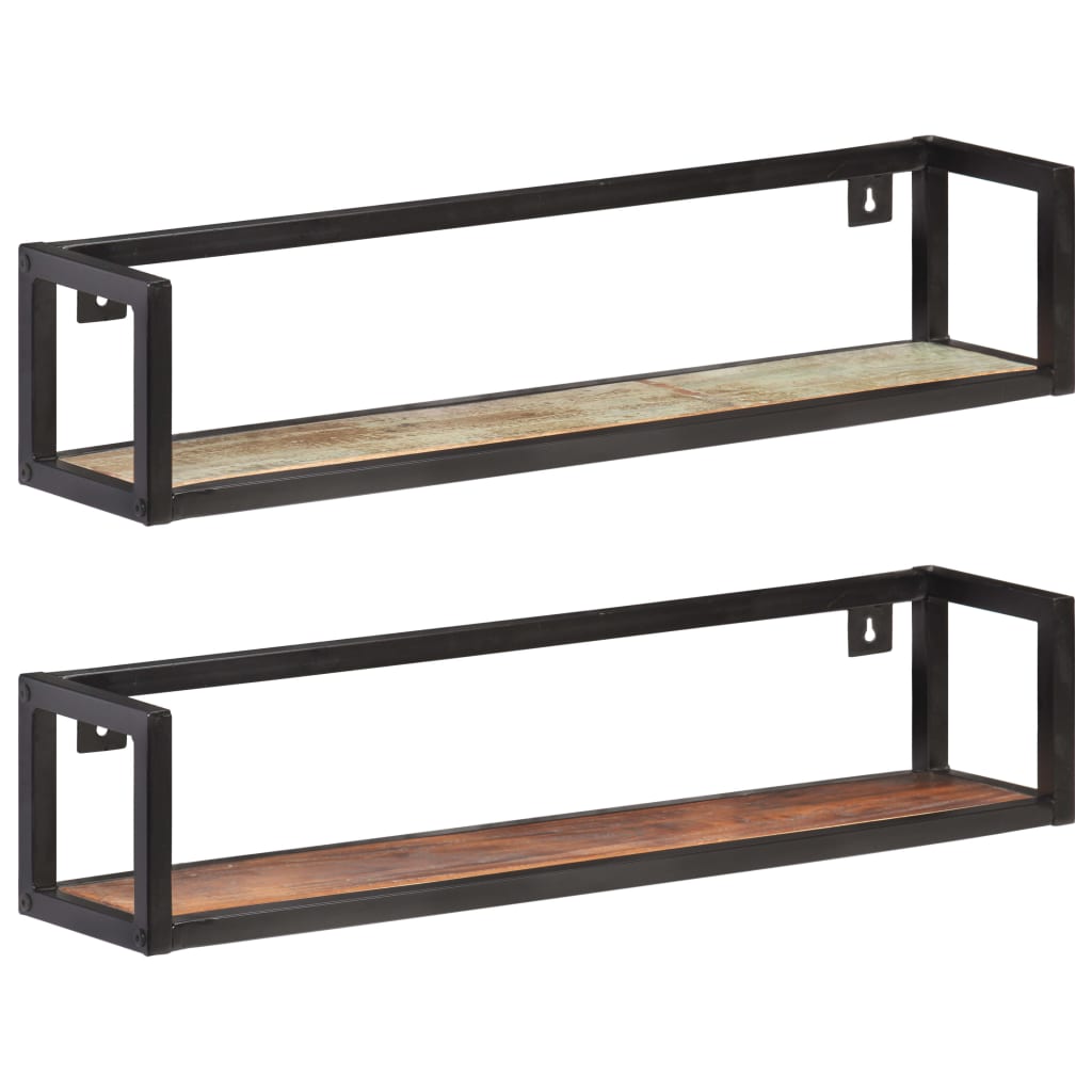 Wall Shelves 2 pcs 80 cm Solid Reclaimed Wood - Newstart Furniture