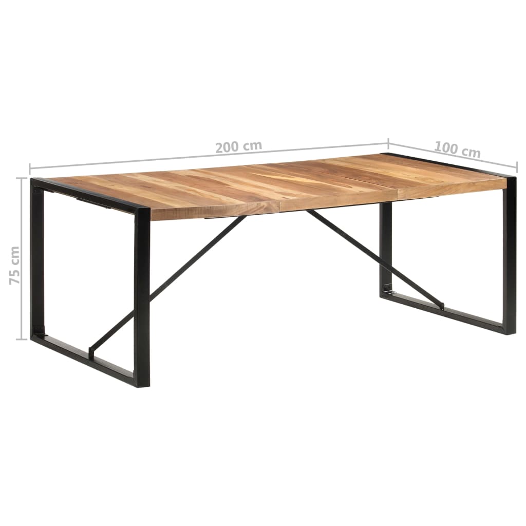 Dining Table 200x100x75 cm Solid Wood with Sheesham Finish - Newstart Furniture