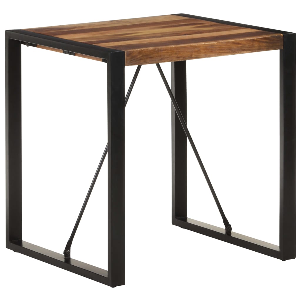 Dining Table 70x70x75 cm Solid Wood Acacia with Sheesham Finish - Newstart Furniture