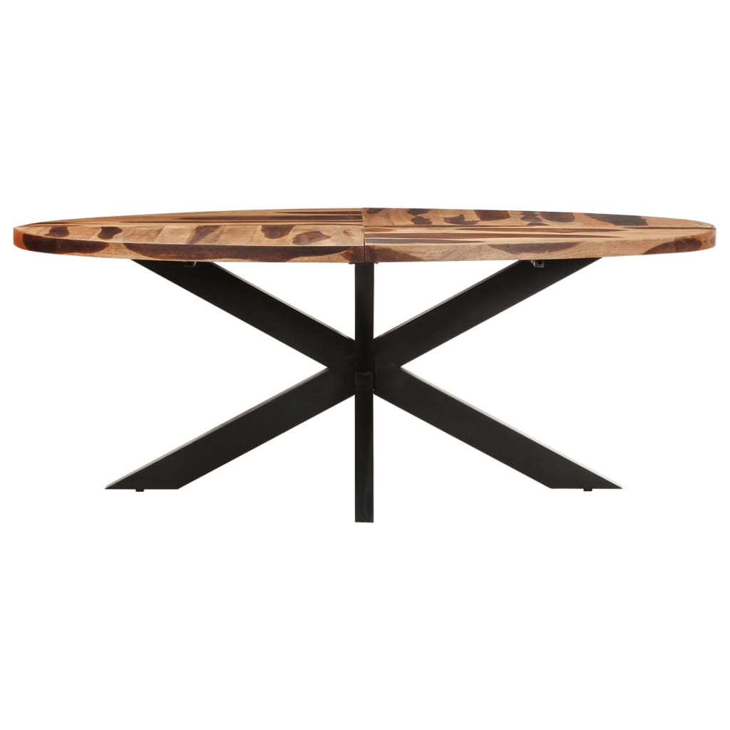 Dining Table Oval 200x100x75cm Acacia Wood with Sheesham Finish - Newstart Furniture