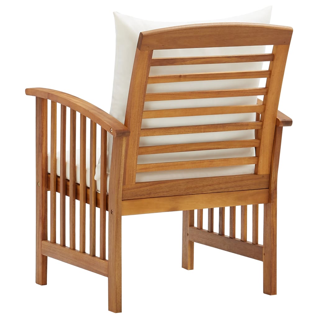 Garden Chairs with Cushions 2 pcs Solid Acacia Wood - Newstart Furniture