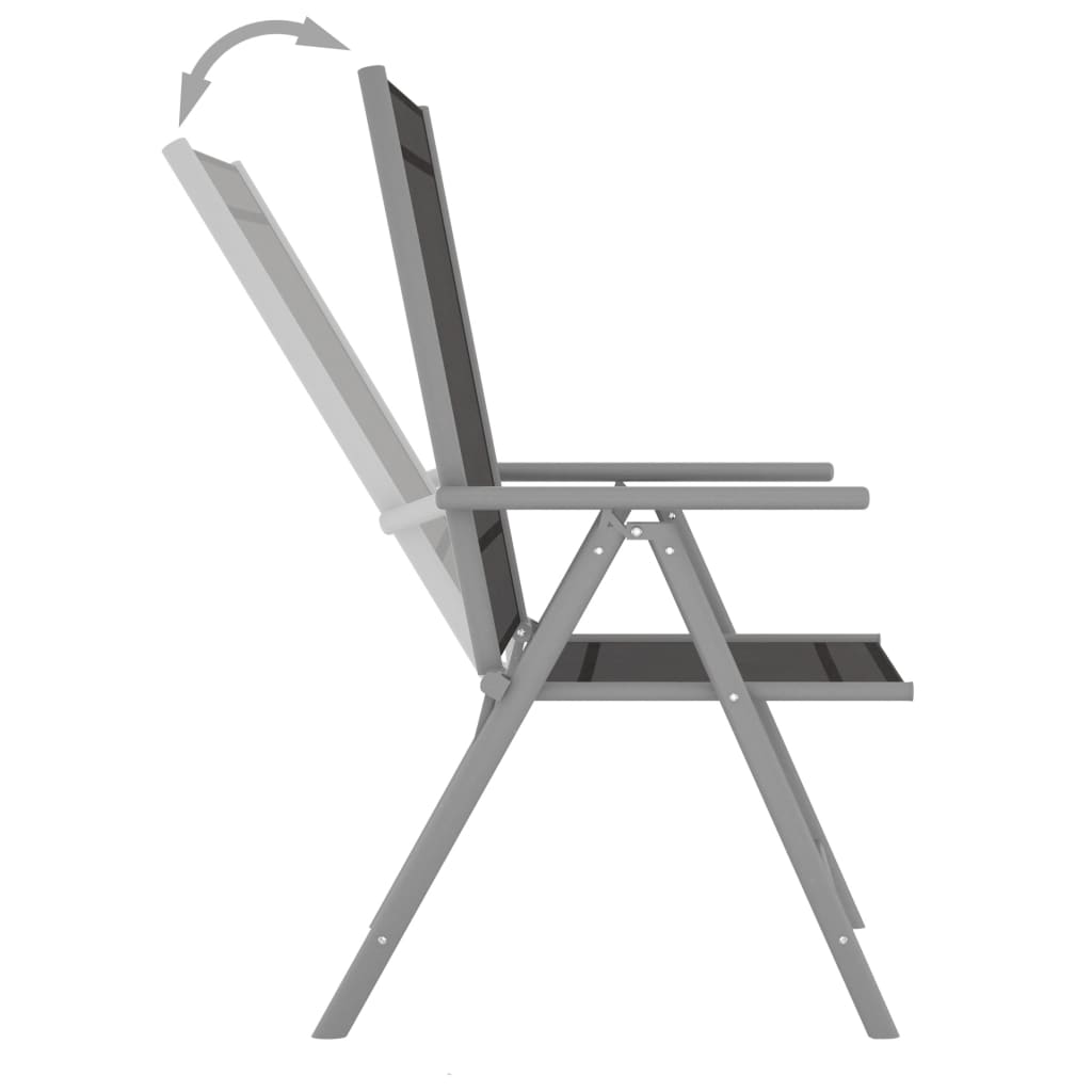 Folding Garden Chairs 4 pcs Textilene Black - Newstart Furniture