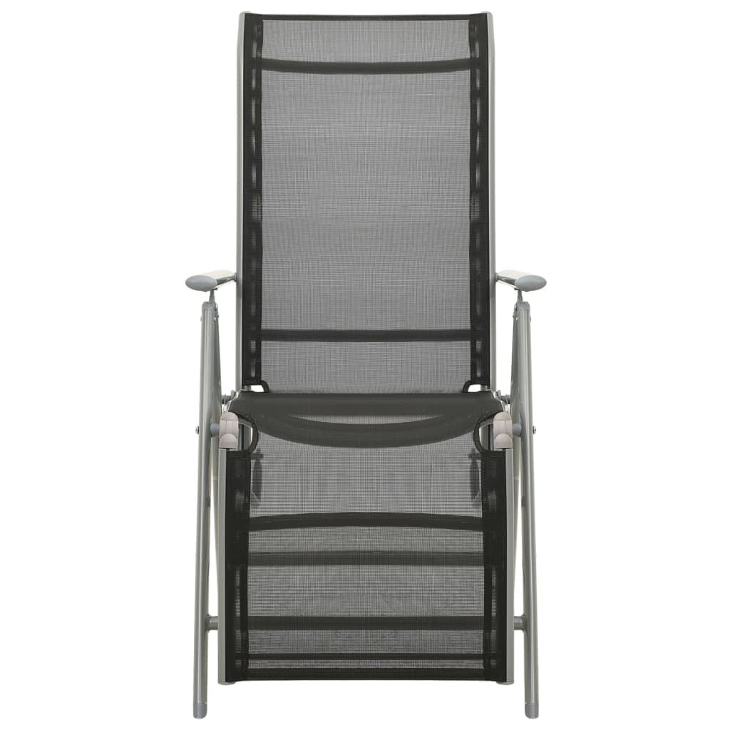 Reclining Garden Chair Textilene and Aluminium Silver - Newstart Furniture