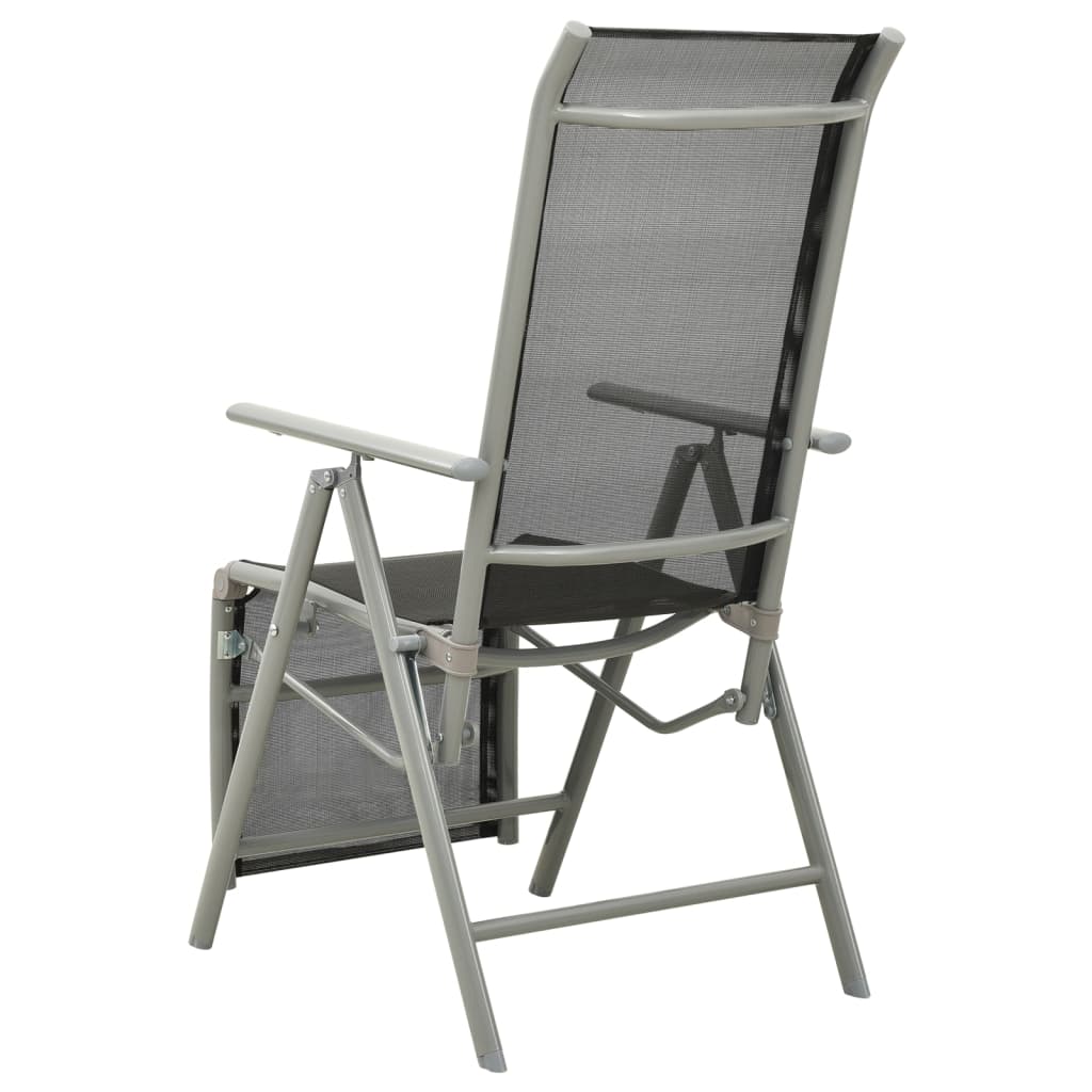 Reclining Garden Chair Textilene and Aluminium Silver - Newstart Furniture