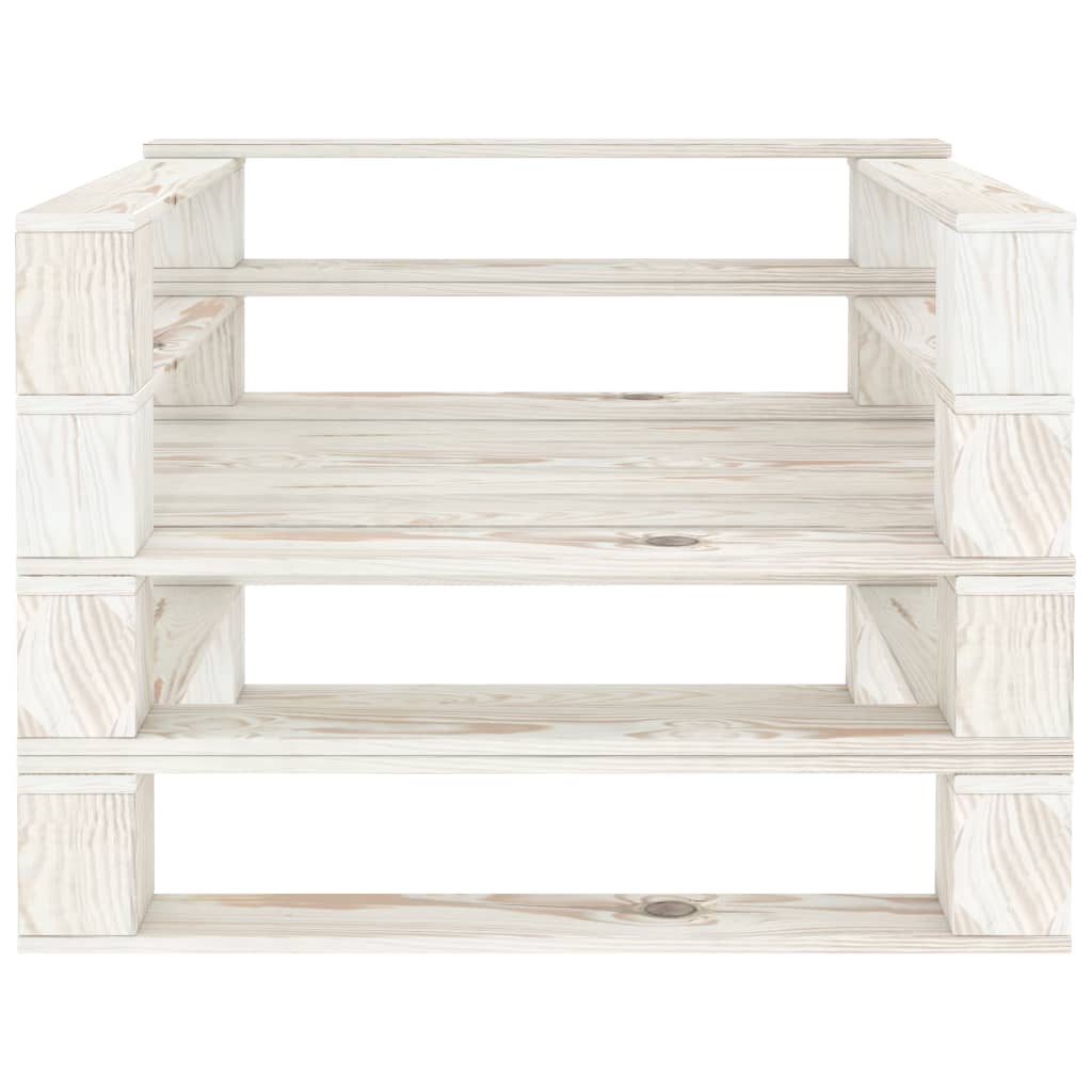 Garden Pallet Armchair Wood White - Newstart Furniture
