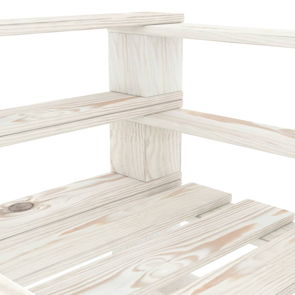 Garden Pallet Armchair Wood White - Newstart Furniture