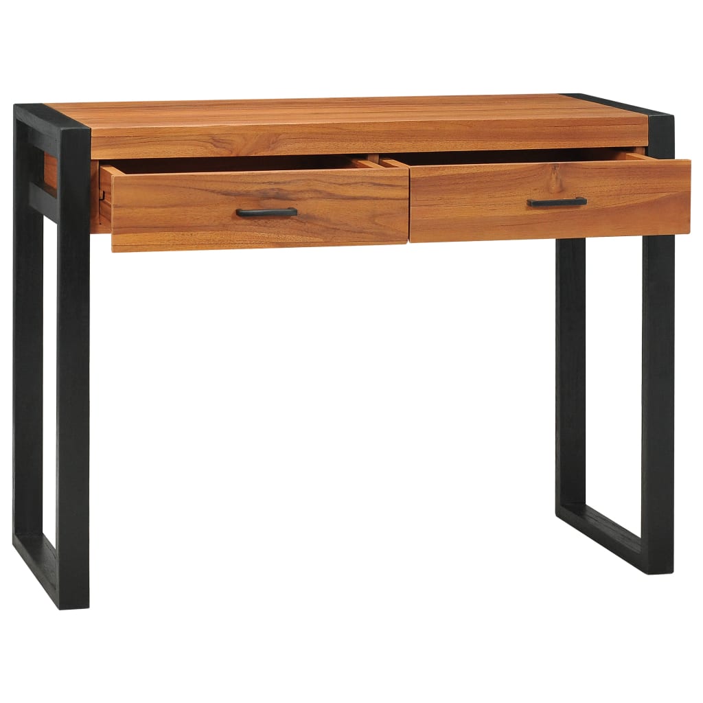 Desk with 2 Drawers 100x40x75 cm Teak Wood - Newstart Furniture