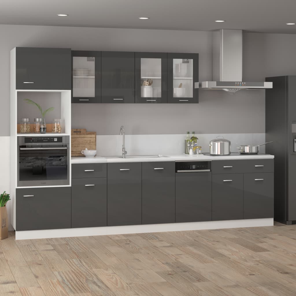 Dishwasher Panel High Gloss Grey 45x3x67 cm Engineered Wood - Newstart Furniture