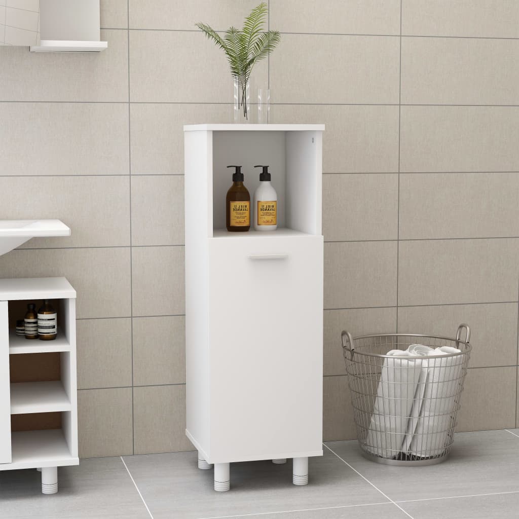 Bathroom Cabinet White 30x30x95 cm Engineered Wood - Newstart Furniture