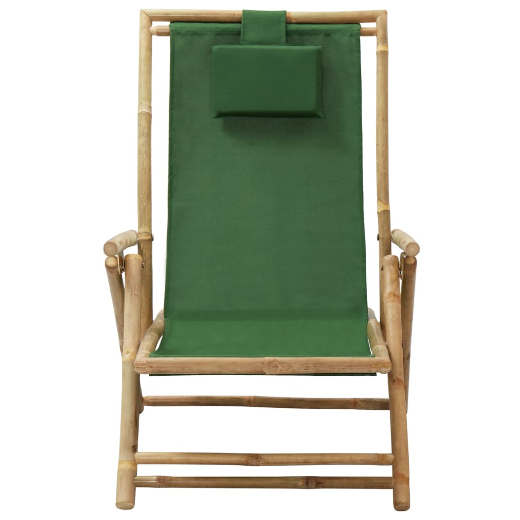 Reclining Relaxing Chair Green Bamboo and Fabric - Newstart Furniture