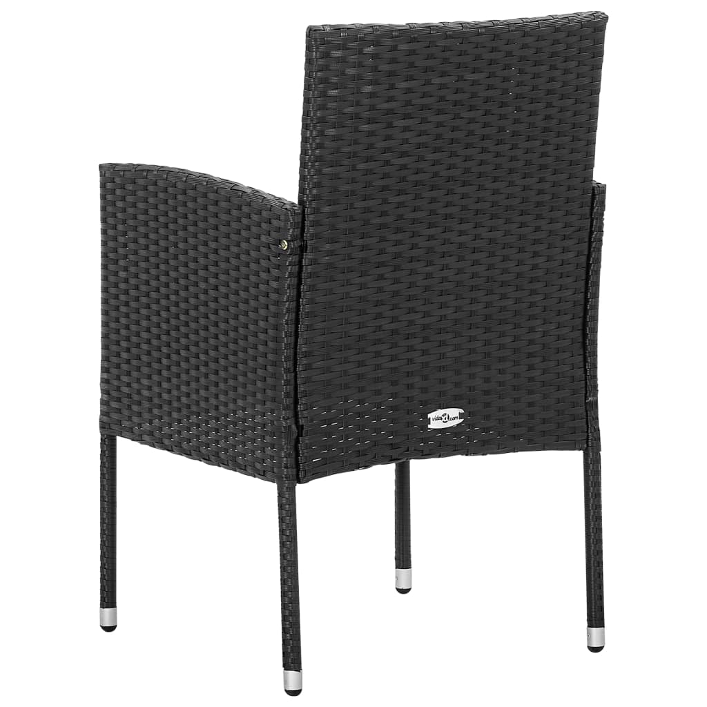Garden Chairs 2 pcs Poly Rattan Black - Newstart Furniture