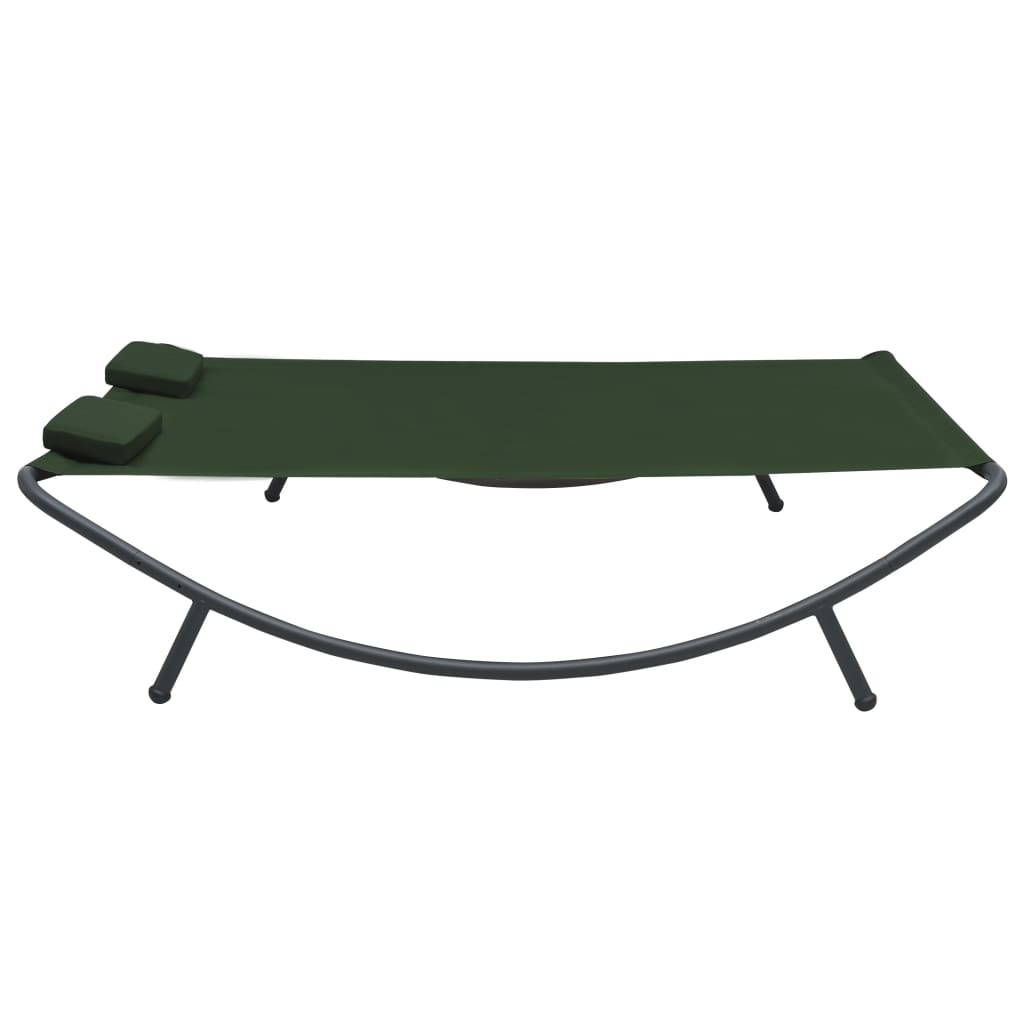 Outdoor Lounge Bed Fabric Green - Newstart Furniture