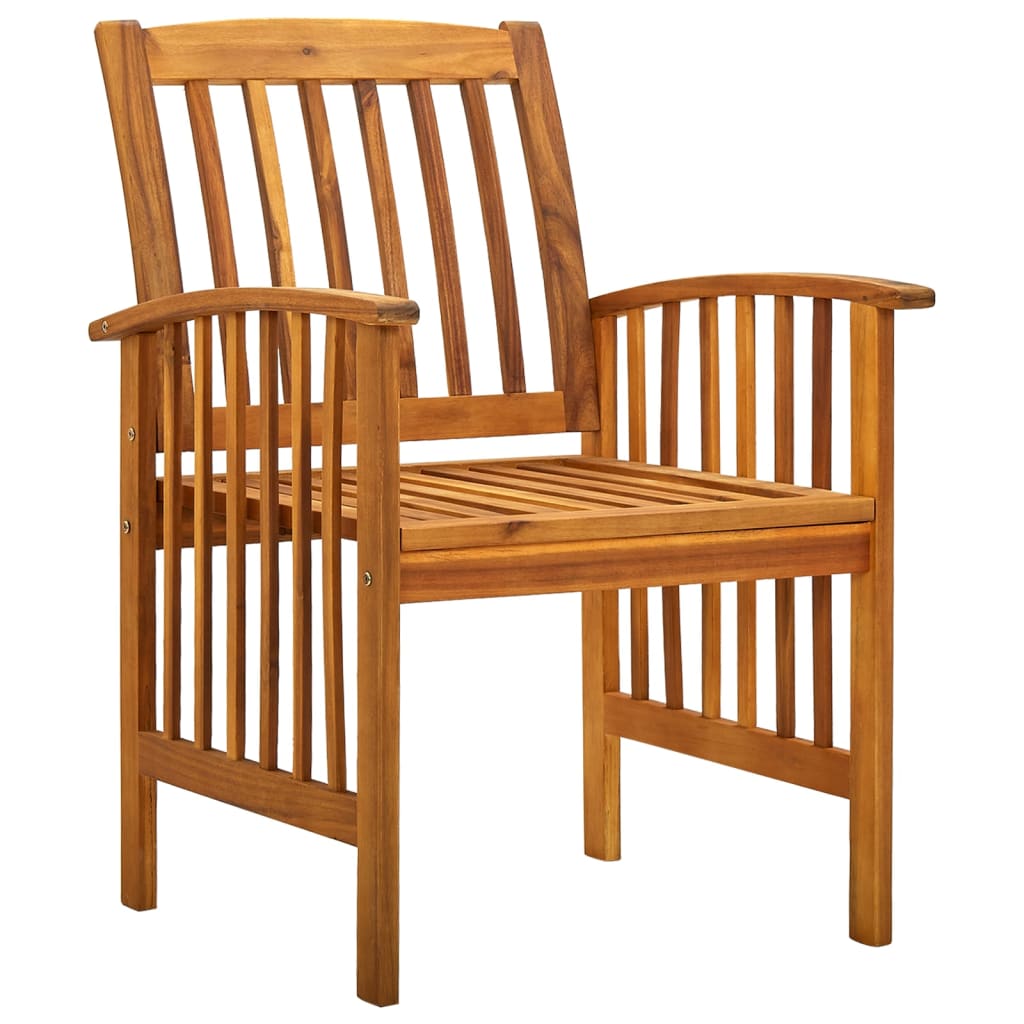 Garden Dining Chairs 2 pcs with Cushions Solid Acacia Wood - Newstart Furniture