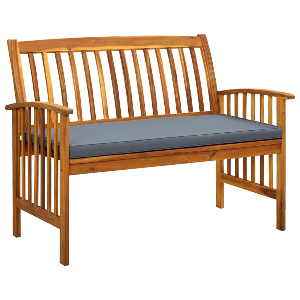 Garden Bench with Cushion 119 cm Solid Acacia Wood - Newstart Furniture