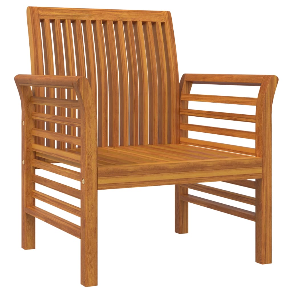 Sofa Chairs with Cream White Cushions 2 pcs Solid Wood Acacia - Newstart Furniture