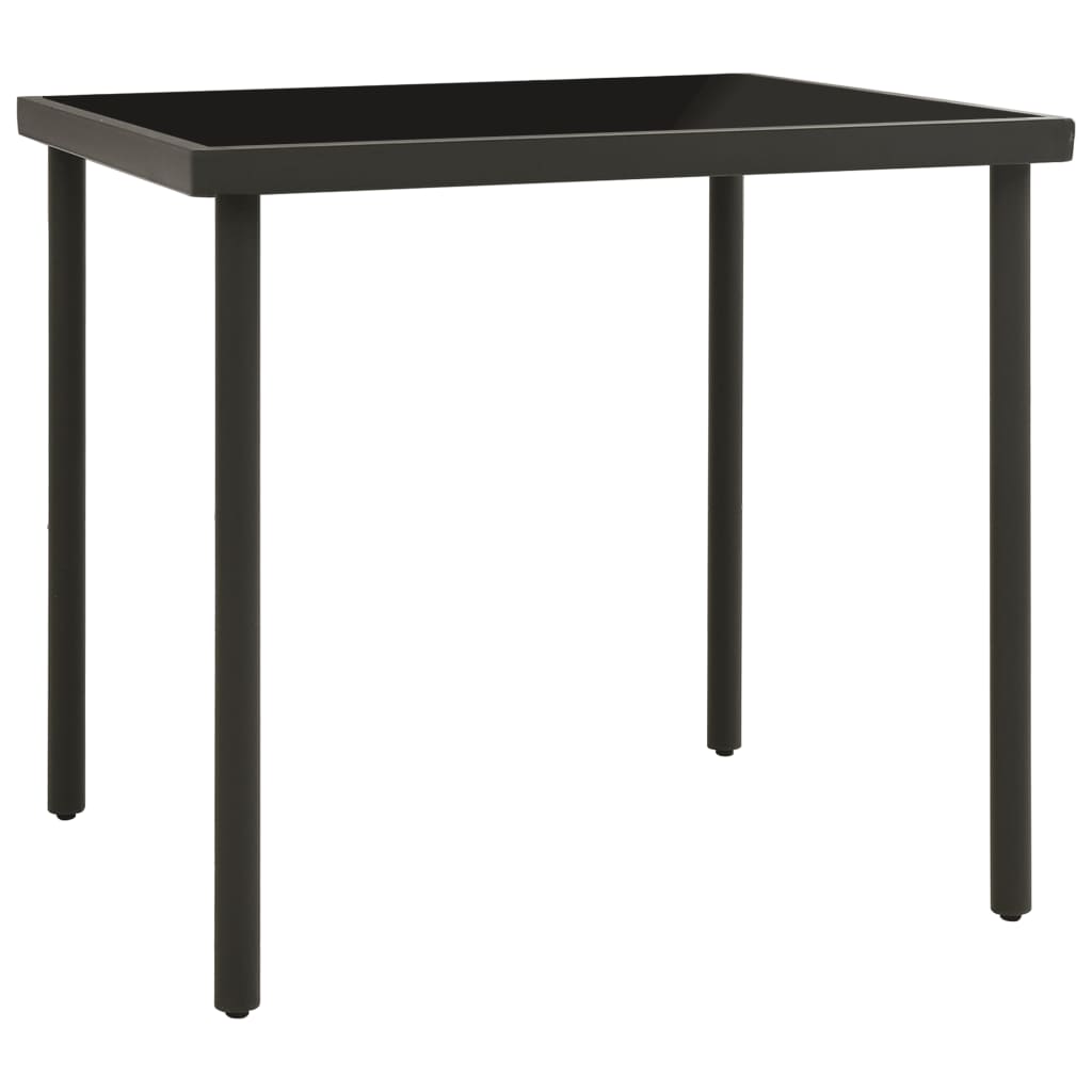 Outdoor Dining Table Anthracite 80x80x72 cm Glass and Steel - Newstart Furniture
