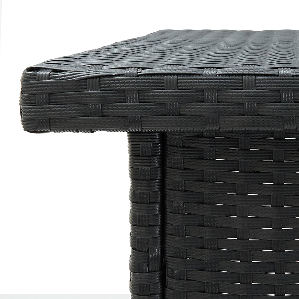 Corner Bar Table Black 100x50x105 cm Poly Rattan - Newstart Furniture