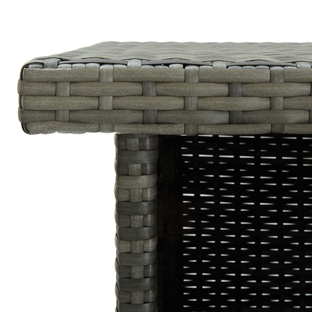 Corner Bar Table Grey 100x50x105 cm Poly Rattan - Newstart Furniture