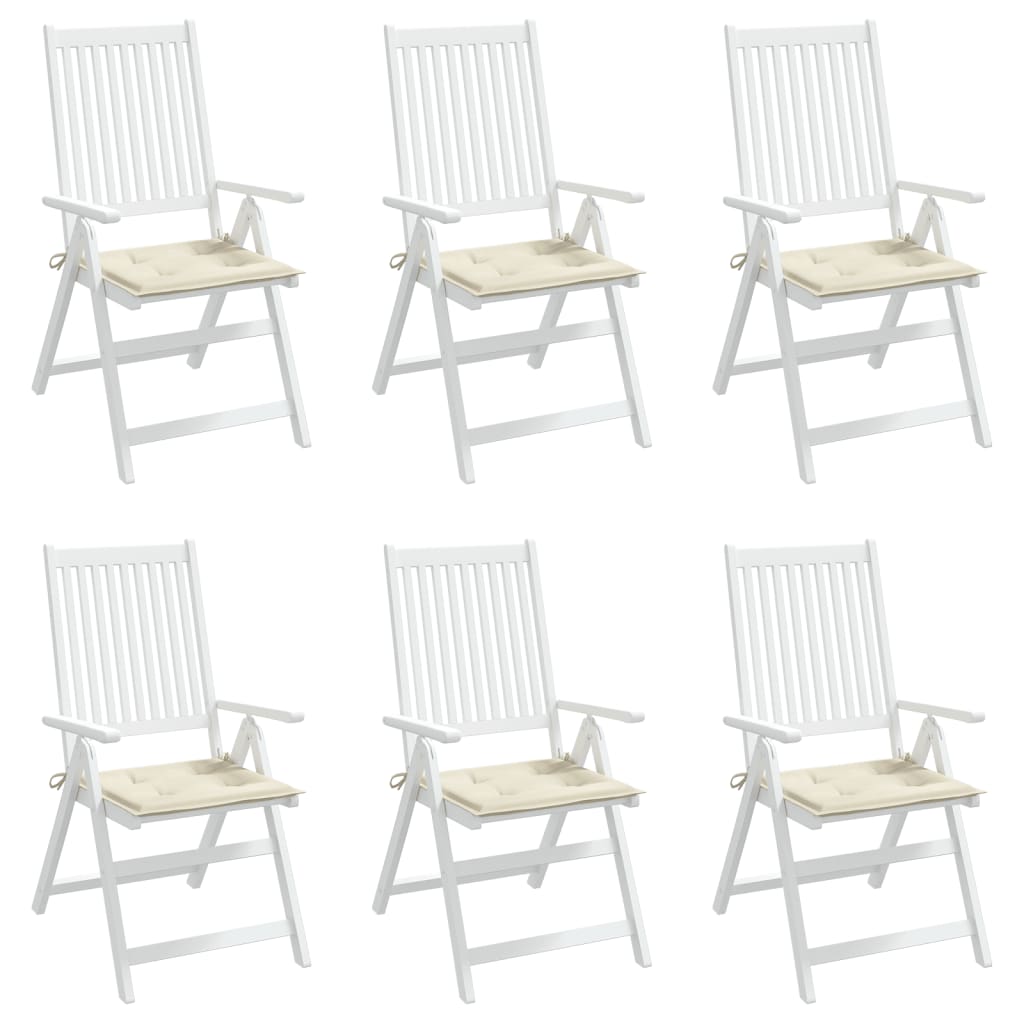 Garden Chair Cushions 6 pcs Cream 50x50x3 cm Oxford Fabric