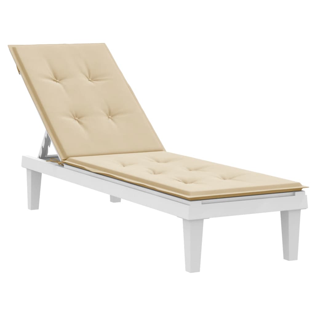 Deck Chair Cushion Beige (75+105)x50x3 cm
