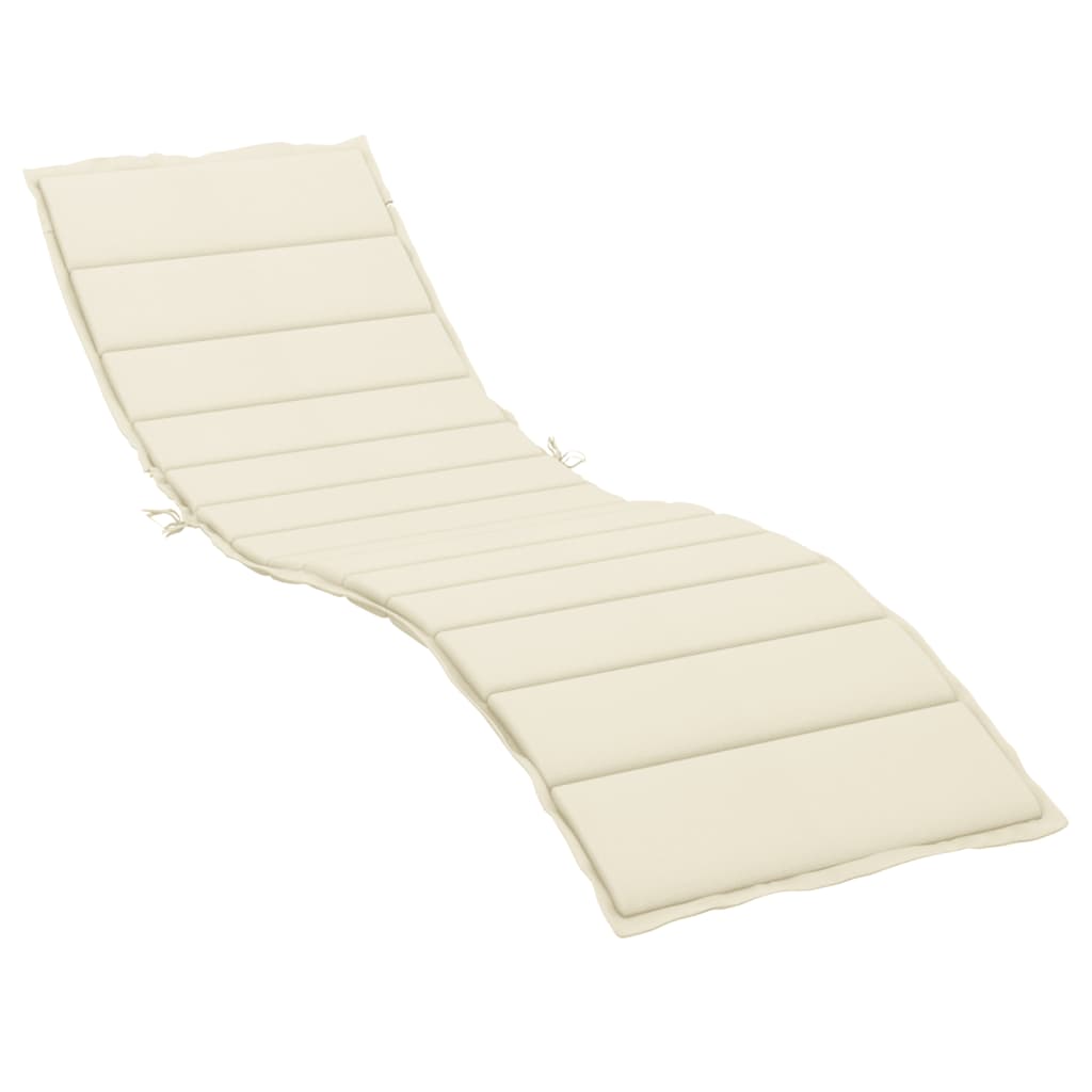 Sun Lounger Cushion Cream 200x70x3cm Oxford Fabric