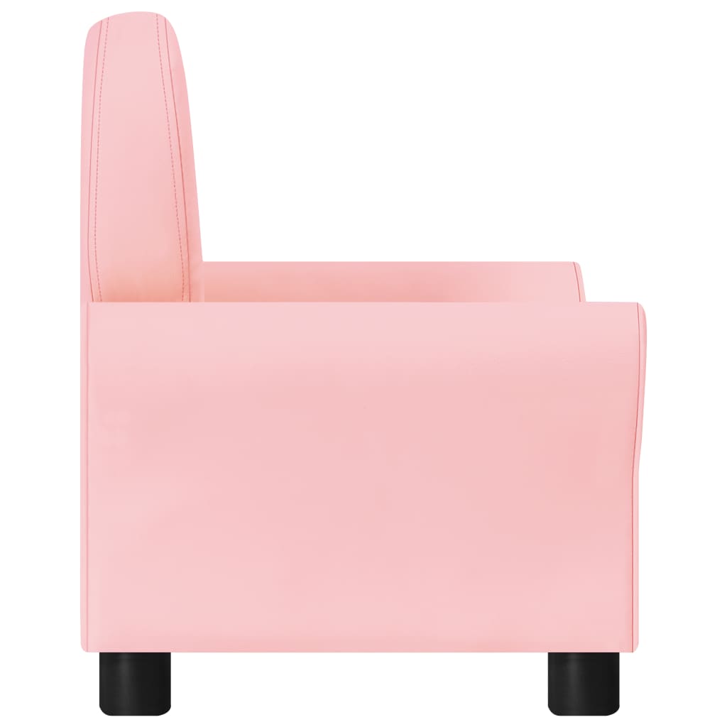 Children Sofa Pink Faux Leather - Newstart Furniture