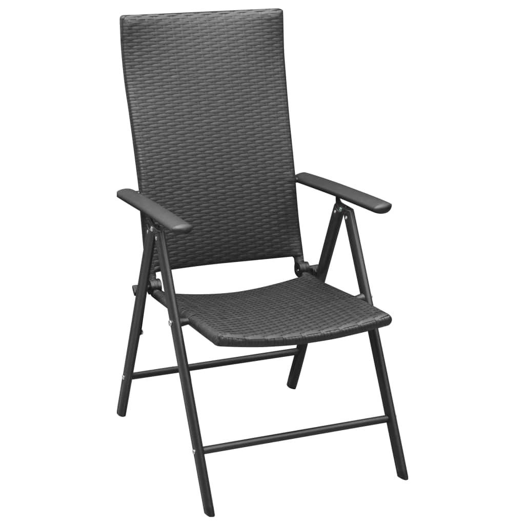 Garden Chairs 4 pcs Poly Rattan Black - Newstart Furniture