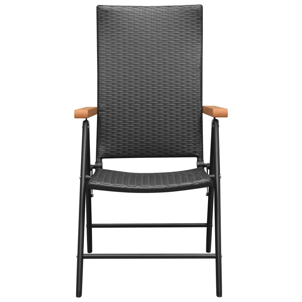 Garden Chairs 4 pcs Poly Rattan Black - Newstart Furniture