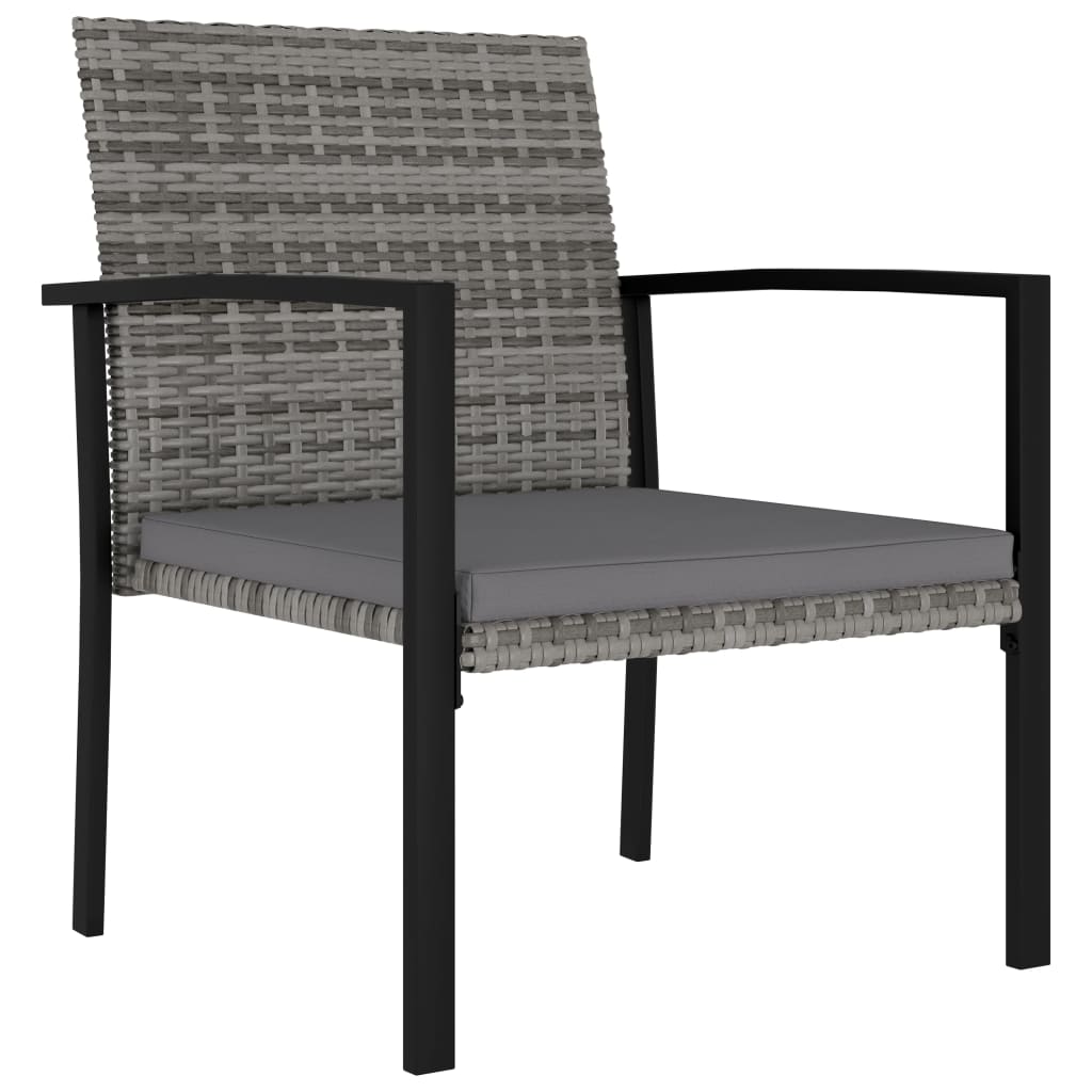 Garden Dining Chairs 4 pcs Poly Rattan Grey - Newstart Furniture