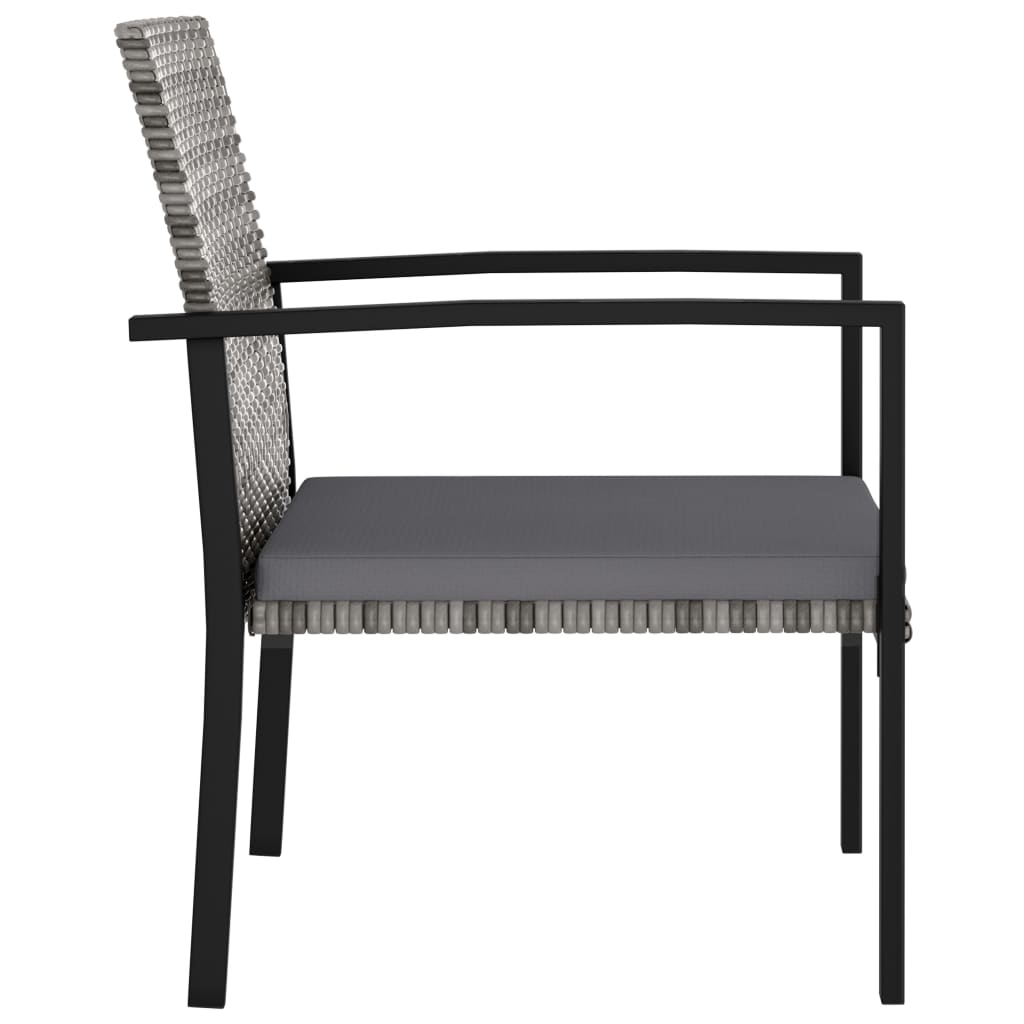 Garden Dining Chairs 4 pcs Poly Rattan Grey - Newstart Furniture