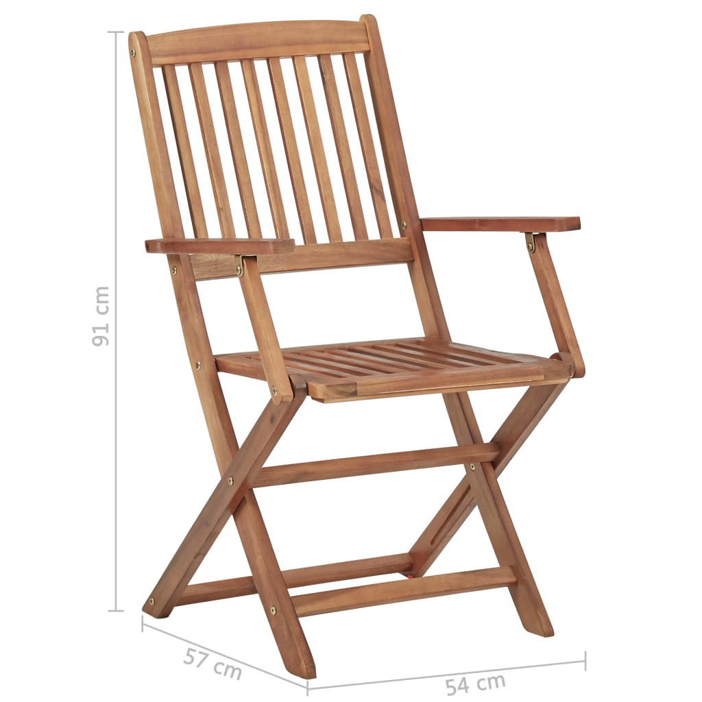Folding Outdoor Chairs 2 pcs Solid Acacia Wood - Newstart Furniture