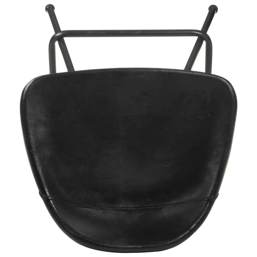 Bar Stools 4 pcs Black Real Leather - Newstart Furniture