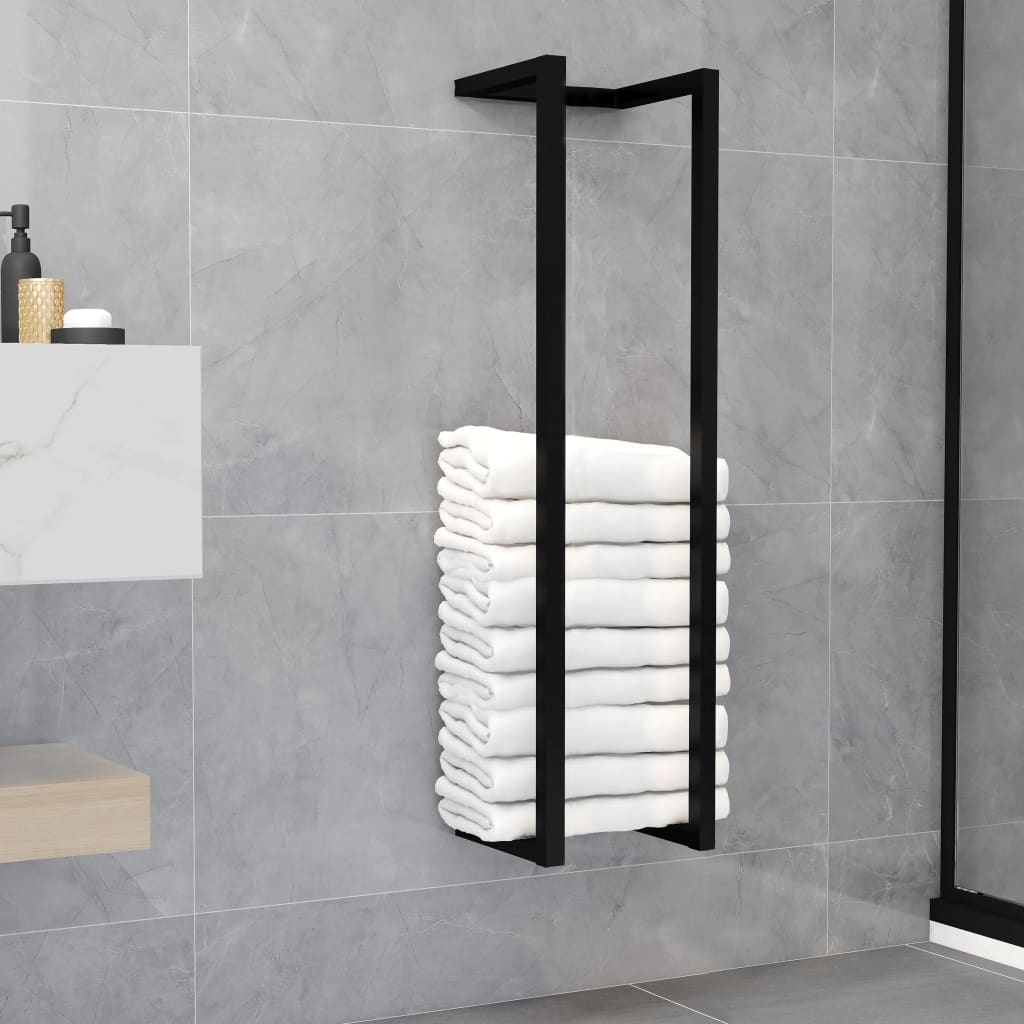 Towel Rack Black 25x20x95 cm Iron - Newstart Furniture