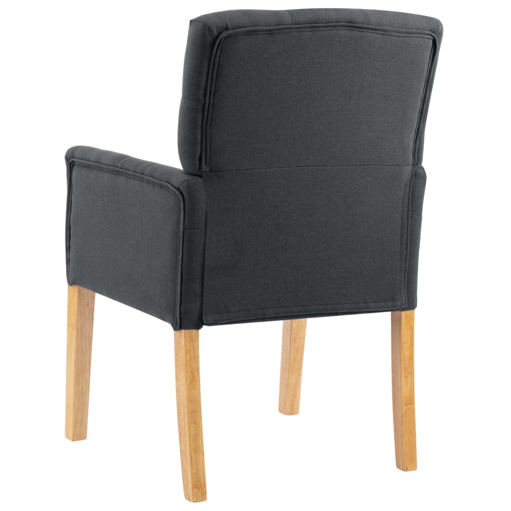Dining Chairs with Armrests 4 pcs Grey Fabric - Newstart Furniture