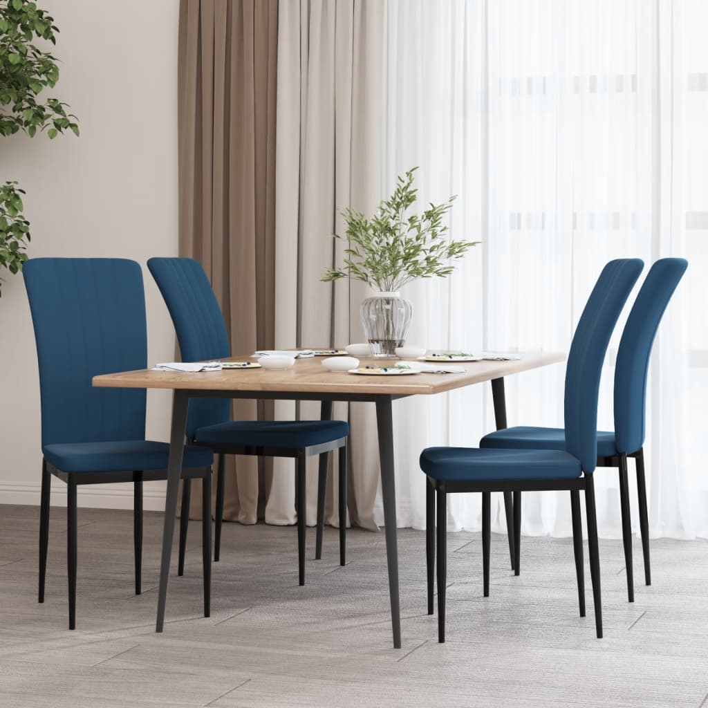 Dining Chairs 4 pcs Blue Velvet - Newstart Furniture